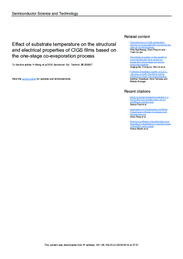 (PDF) Effect of substrate temperature on the structural and electrical ...