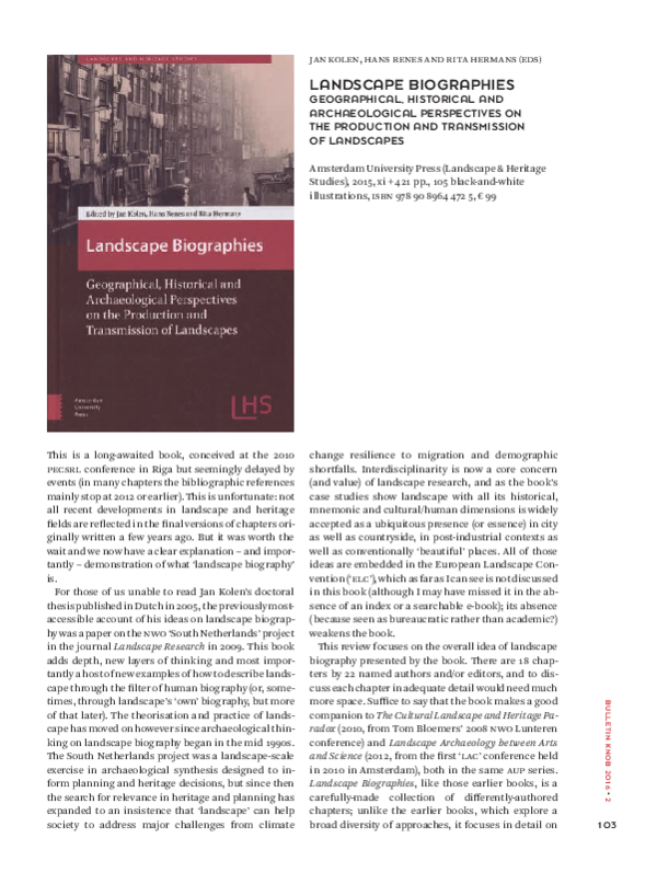 (PDF) Landscape biographies: geographical, historical, and ...