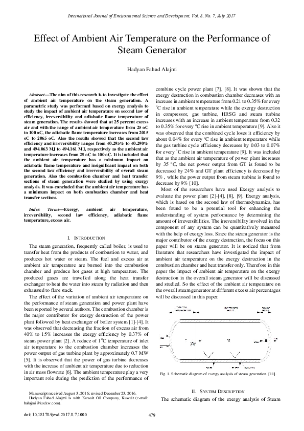(PDF) Effect of Ambient Air Temperature on the Performance of Steam ...