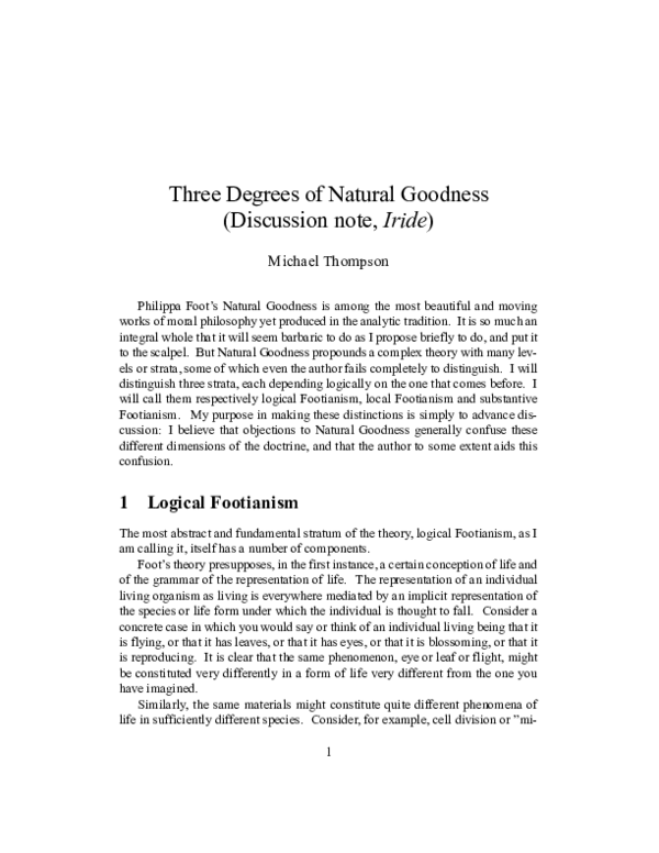 (PDF) Philippa Foot's Metaethics