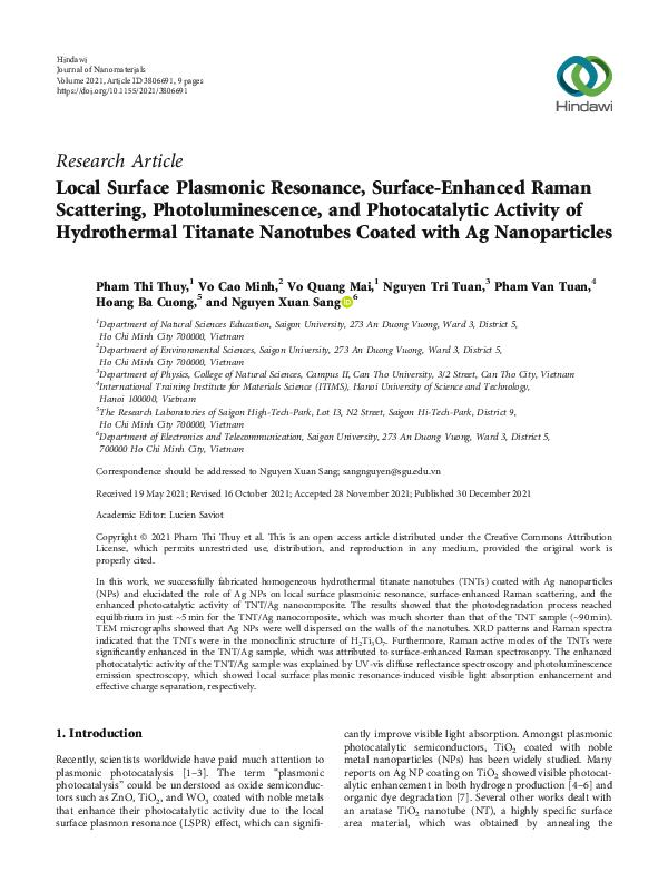 (PDF) Local Surface Plasmonic Resonance, Surface-Enhanced Raman ...