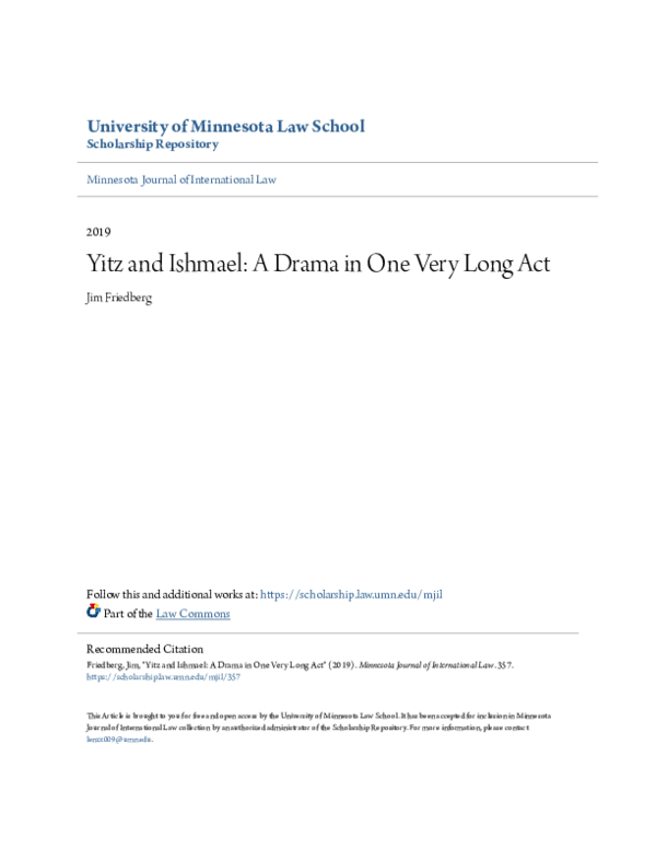 PDF) Yitz and Ishmael: A Drama in One Very Long Act | James 