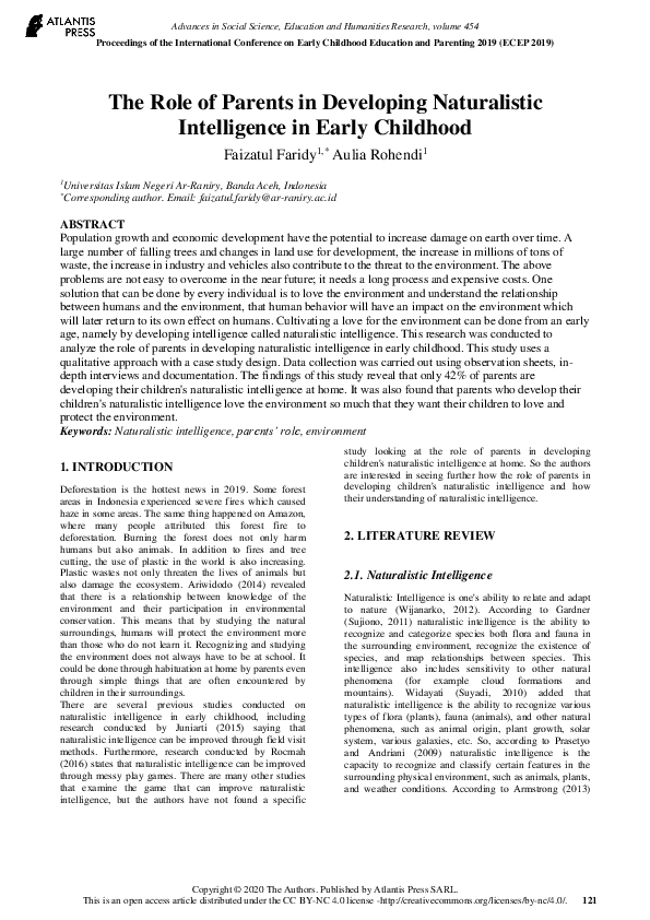 (PDF) The Role of Parents in Developing Naturalistic Intelligence in ...