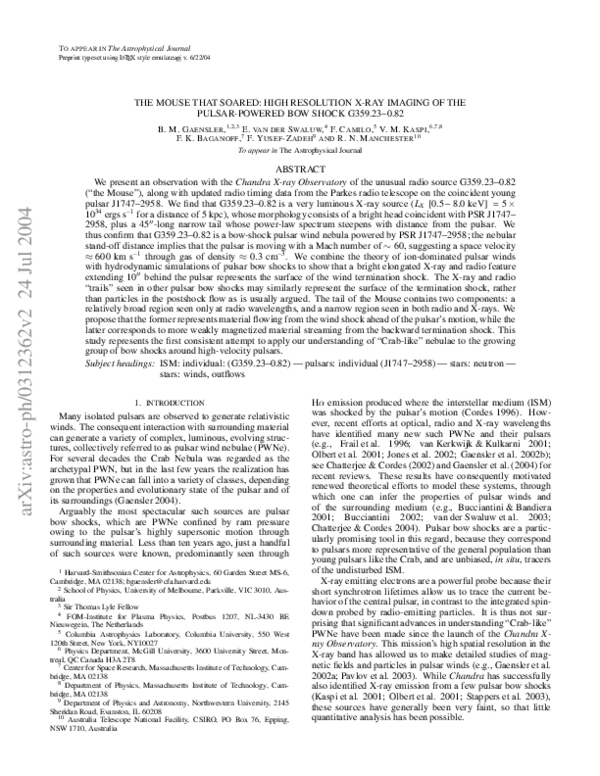 (PDF) The Mouse that Soared: High-Resolution X-Ray Imaging of the ...