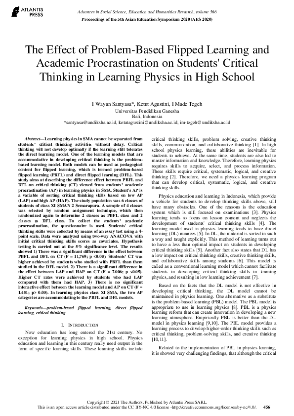 (PDF) The Effect of Problem-Based Flipped Learning and Academic ...