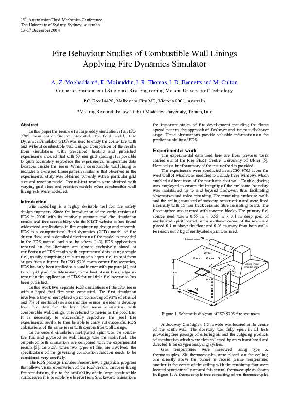 (PDF) Fire Behaviour Studies of Combustible Wall Linings Applying Fire ...