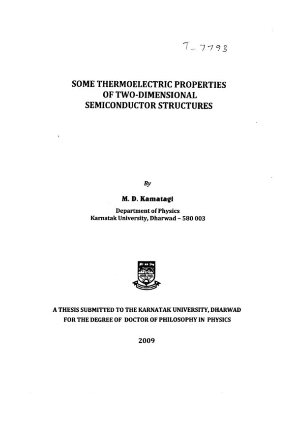 (PDF) Some thermoelectric properties of two dimensional semiconductor ...