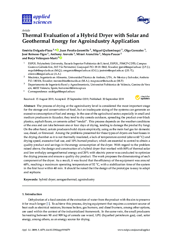(PDF) Thermal Evaluation of a Hybrid Dryer with Solar and Geothermal ...