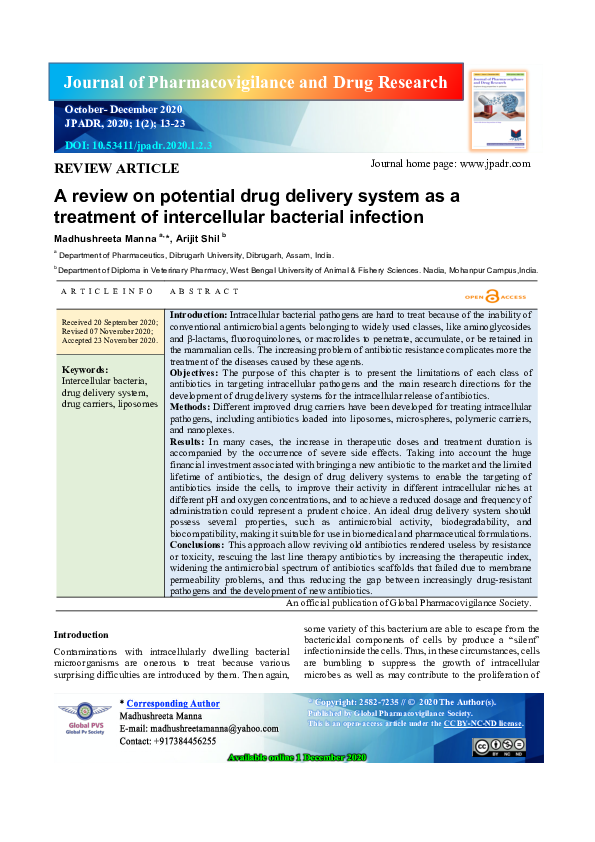 (PDF) A review on potential drug delivery system as a treatment of ...