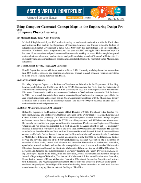 (PDF) Using Computer-generated Concept Maps in the Engineering Design ...