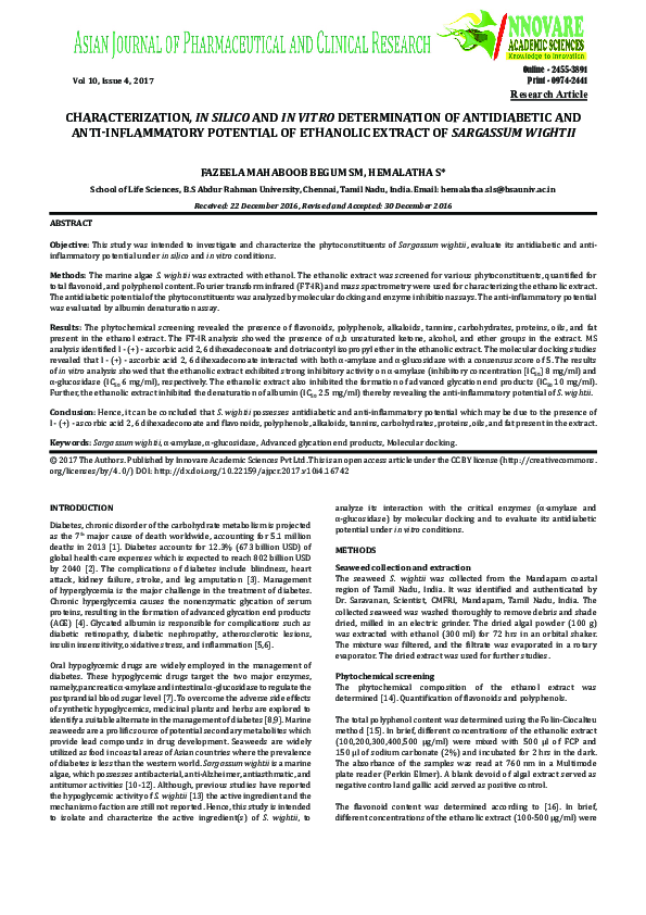 (PDF) Characterisation, in Silico and in Vitro Determination of ...