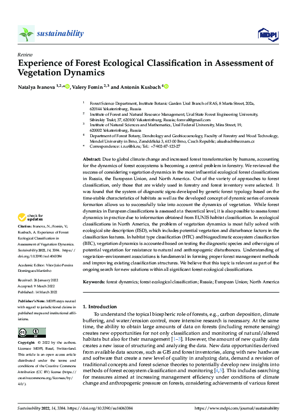 (PDF) Experience of Forest Ecological Classification in Assessment of ...