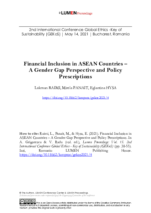 (PDF) Financial Inclusion in ASEAN Countries – A Gender Gap Perspective ...