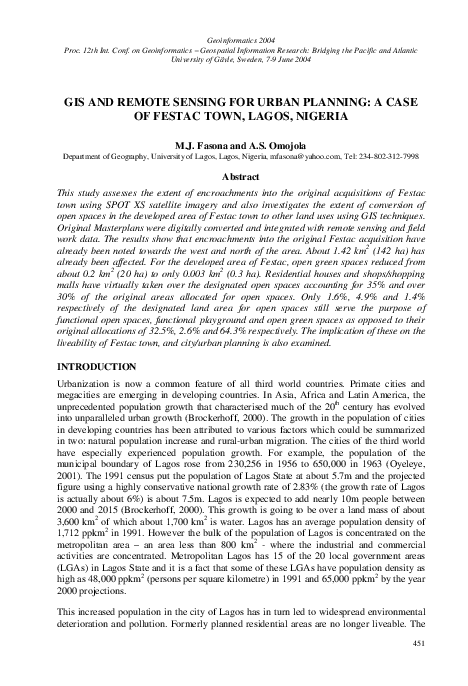 (PDF) Gis and Remote Sensing for Urban Planning: A Case