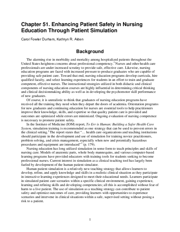 (PDF) Enhancing Patient Safety In Nursing Education Through Patient ...