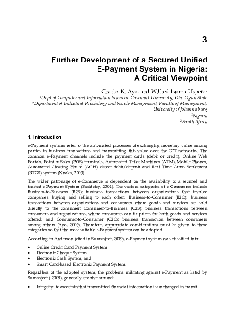 (PDF) 3 Further Development of a Secured Unified E-Payment System in ...