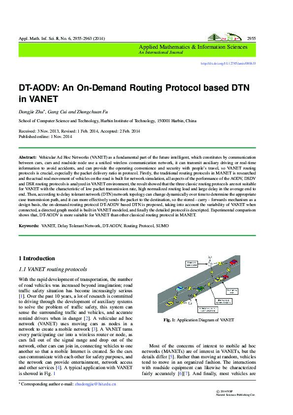 (PDF) DT-AODV: An On-Demand Routing Protocol based DTN in VANET