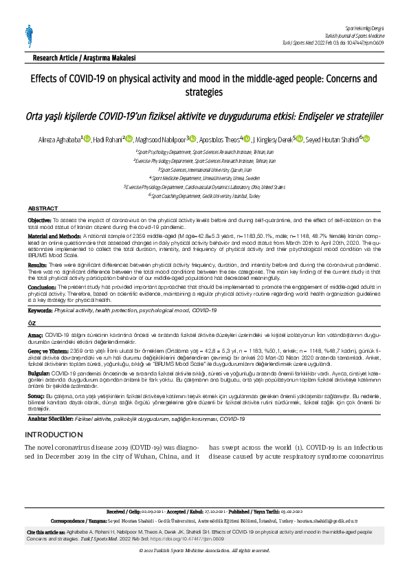 (PDF) Effects of COVID-19 on physical activity and mood in the middle ...