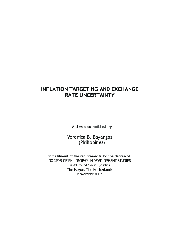 (PDF) Inflation Targeting and Exchange Rate Uncertainty