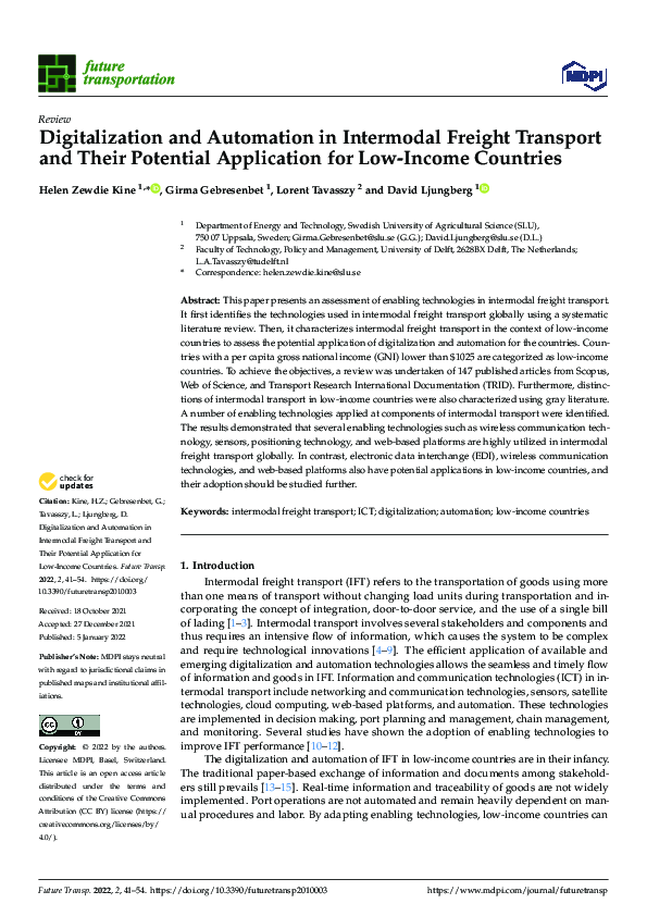 (PDF) Digitalization and Automation in Intermodal Freight Transport and ...