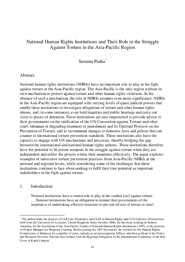 (PDF) National Human Rights Institutions and Their Role in the Struggle ...