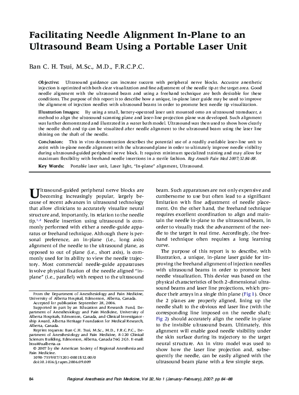 (PDF) Facilitating Needle Alignment In-Plane to an Ultrasound Beam ...