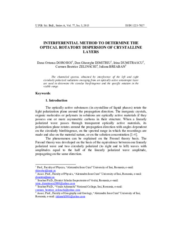 (PDF) Interferential Method to Determine the Optical Rotatory ...