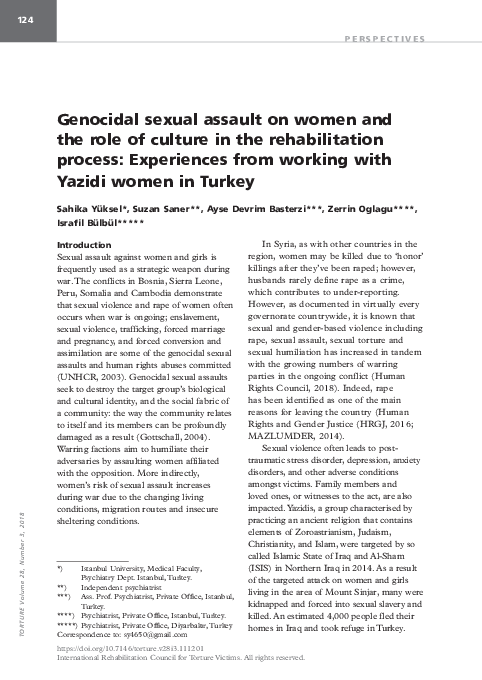 (PDF) Genocidal sexual assault on women and the role of culture in the ...