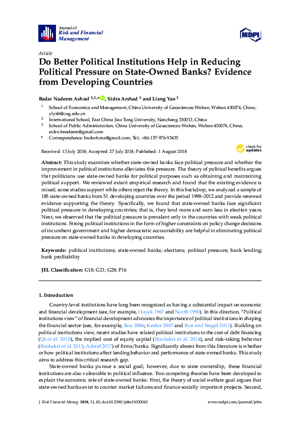 (PDF) Do Better Political Institutions Help in Reducing Political ...