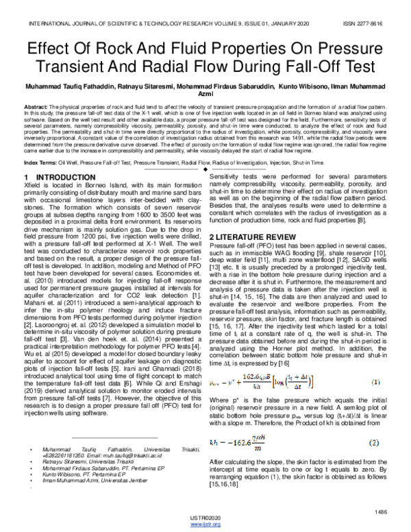 (PDF) Effect Of Rock And Fluid Properties On Pressure Transient And ...