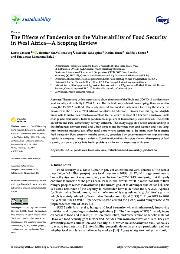 (PDF) The Effects of Pandemics on the Vulnerability of Food Security in ...