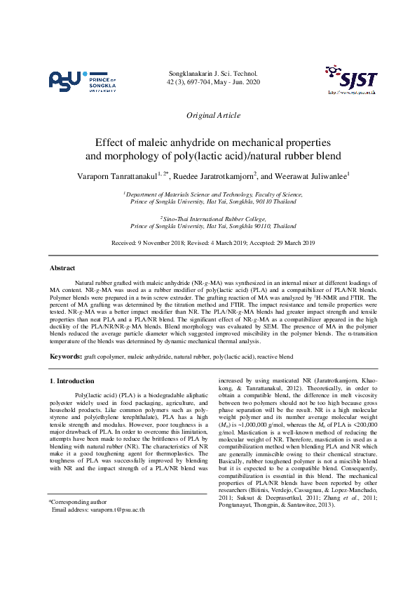(PDF) Effect of maleic anhydride on mechanical properties and ...