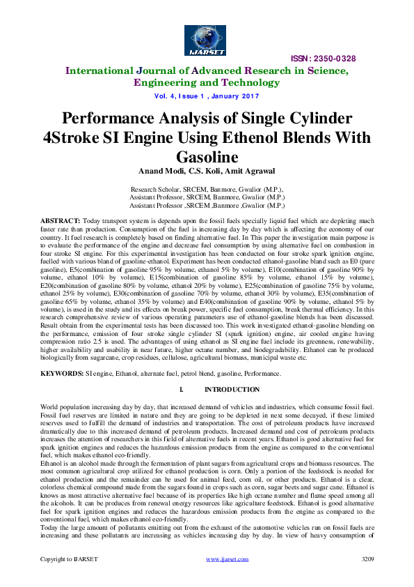 (PDF) Performance Analysis of Single Cylinder 4- Stroke Diesel Engine ...