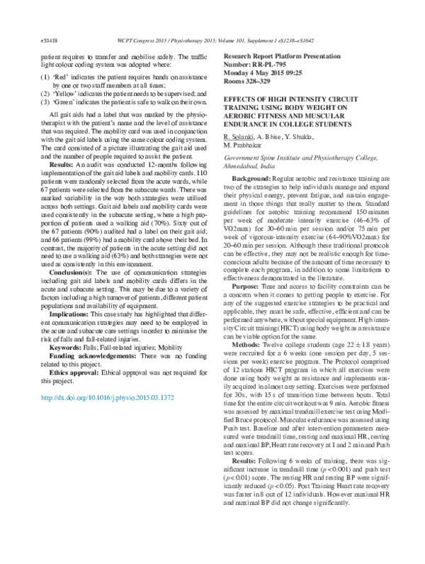 (PDF) Effects of high intensity circuit training using body weight on ...