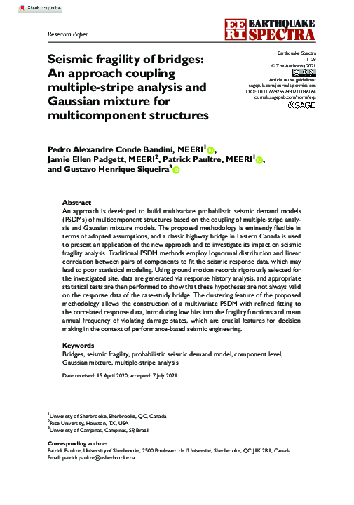 (PDF) Seismic fragility of bridges: An approach coupling multiple ...