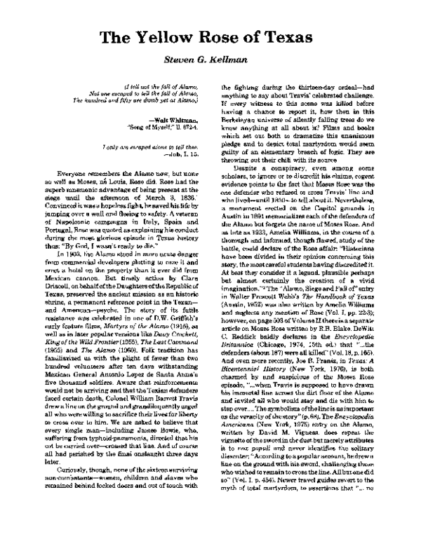(PDF) The Yellow Rose of Texas Steven G Kellman Academia.edu