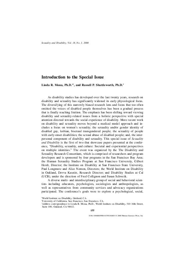 (PDF) Introduction to the Special Issue