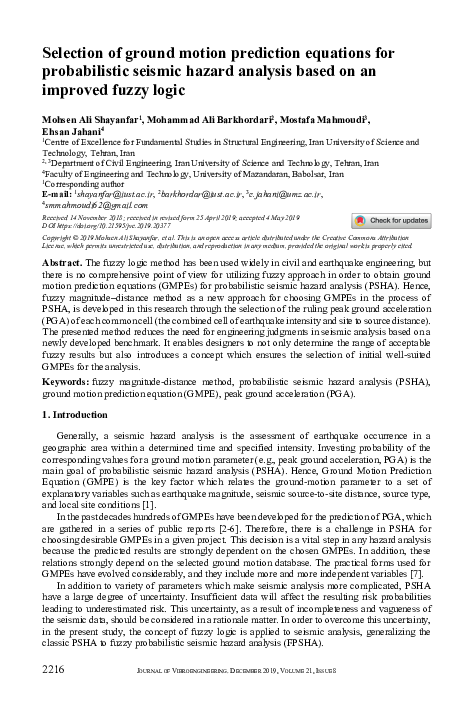 (PDF) Selection of Ground Motion Prediction Equations for the Global ...