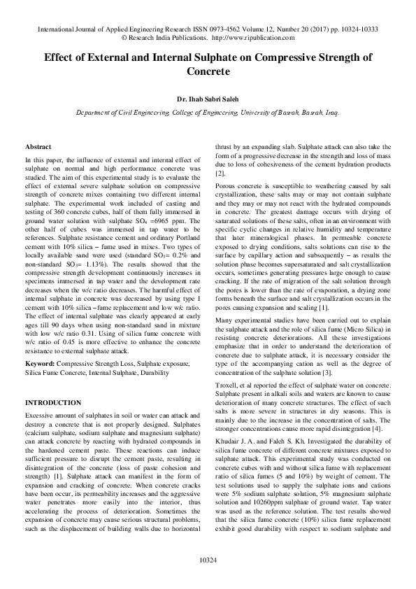 (PDF) Effect of External and Internal Sulphate on Compressive Strength ...