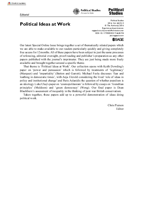 (PDF) Political Ideas at Work