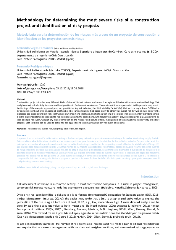 (PDF) Methodology for determining the most severe risks of a ...