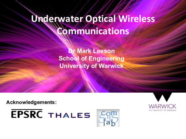 (PDF) Underwater optical wireless communications
