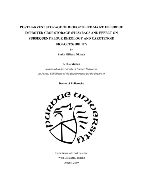 (PDF) Post Harvest Storage of Biofortified Maize in Purdue Improved ...