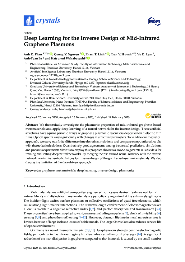 (PDF) Deep Learning for the Inverse Design of Mid-Infrared Graphene ...