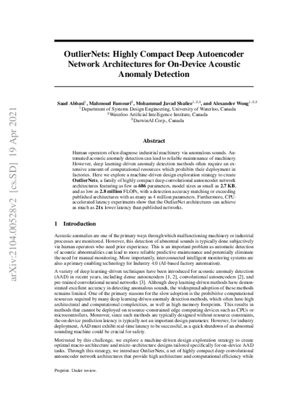 (PDF) OutlierNets: Highly Compact Deep Autoencoder Network ...
