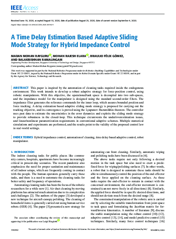 (PDF) A Time Delay Estimation Based Adaptive Sliding Mode Strategy for ...