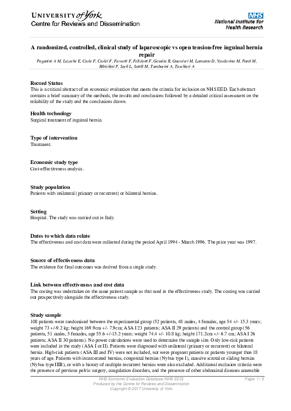 (PDF) A randomized, controlled, clinical study of laparoscopic vs open ...