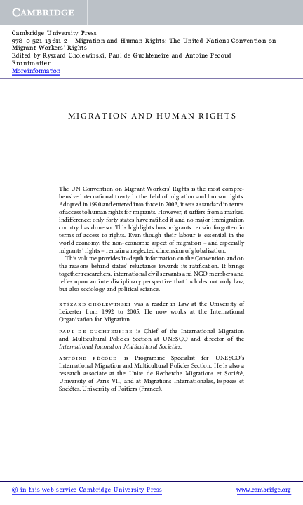 (PDF) Migration and Human Rights