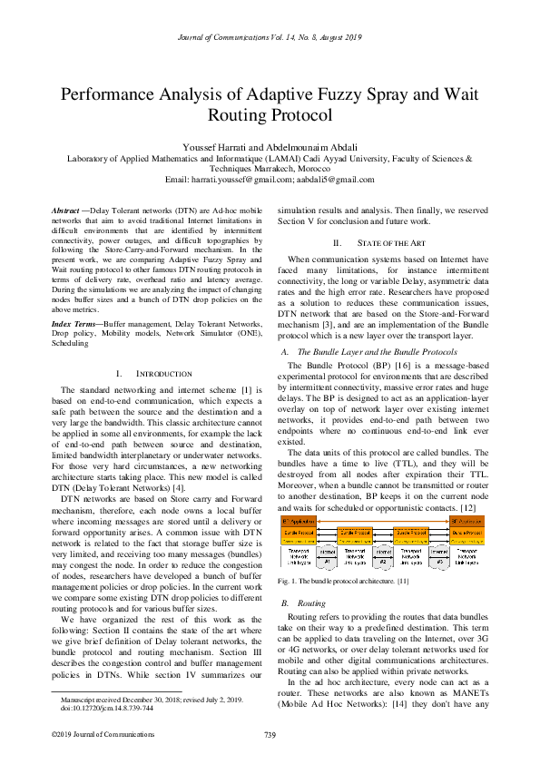 (PDF) Performance Analysis of Adaptive Fuzzy Spray and Wait Routing ...