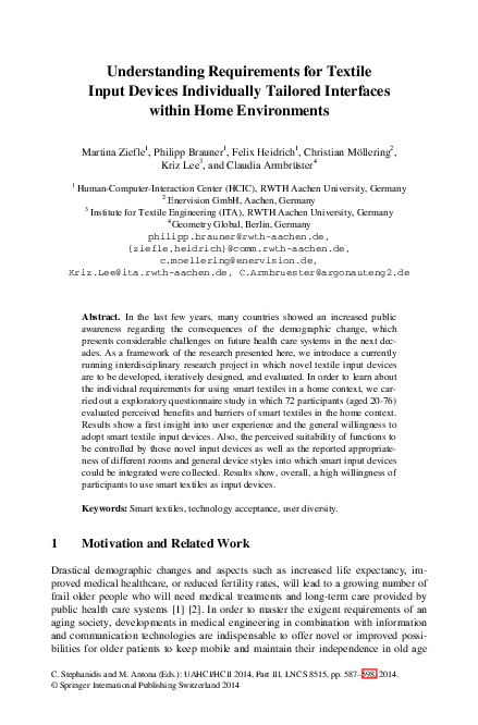 (PDF) Understanding Requirements for Textile Input Devices Individually ...